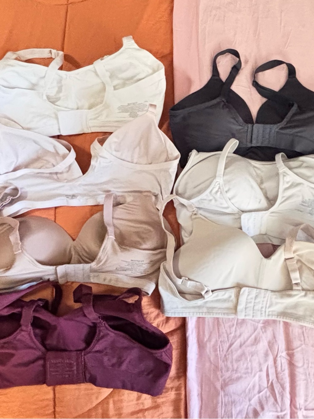 Vanity Fair Wireless Bras in White, Black, Cream, Mauve, and Burgundy